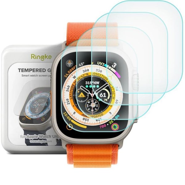 [4-Pack] Ringke Apple Watch Ultra (49mm) Härdat Glas Skärmskydd