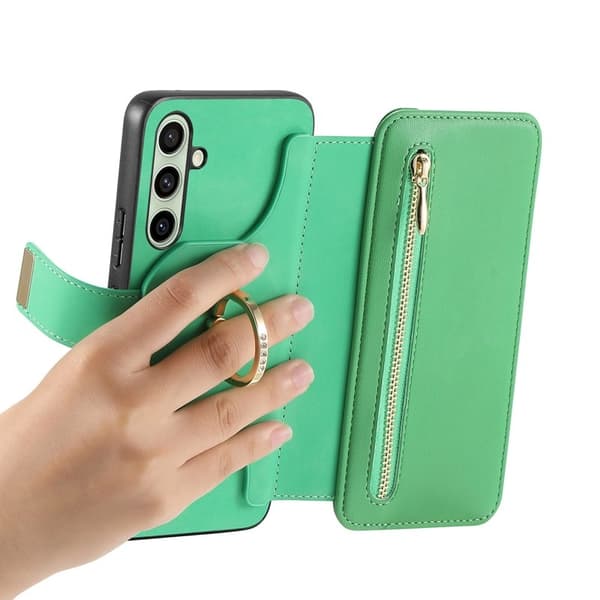 Samsung Galaxy A55 5G Plånboksfodral Konstläder Magnetisk - Grön