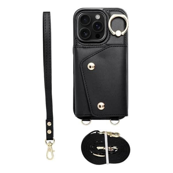 Telefontaske til iPhone 12/12 Pro Wonder Kortholder - Sort Svart