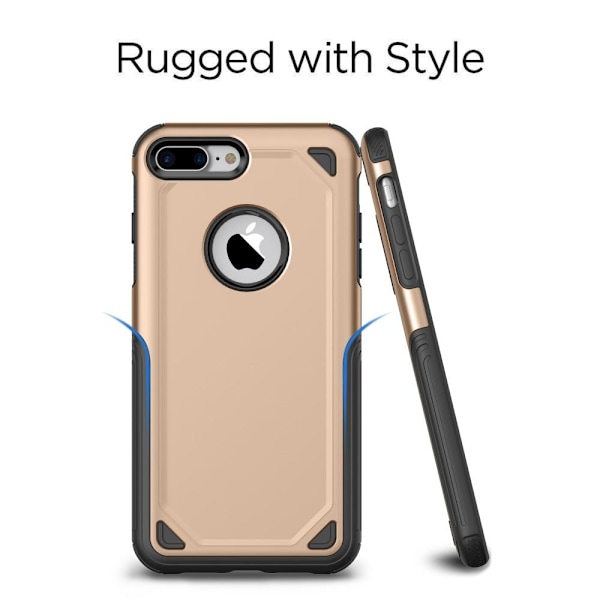 Rugged Armor Cover til iPhone 8 Plus / 7 Plus - Guld Guld