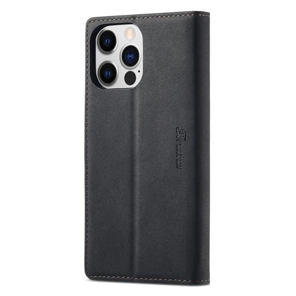 FORWENW iPhone 15 Pro Plånboksfodral Konstläder - Full Skydd - Svart