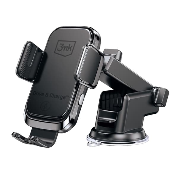 3MK biltelefonholder med induktiv oplader - sort Black