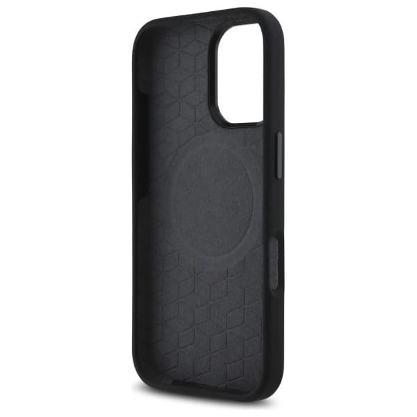 BMW telefontaske til iPhone 16 MagSafe silikone trykt ring - sort Black