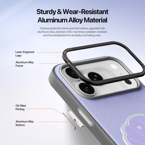 DUX DUCIS Mobilskal till iPhone 17 Pro Max Fingerring/Rem Luvy Series Lila
