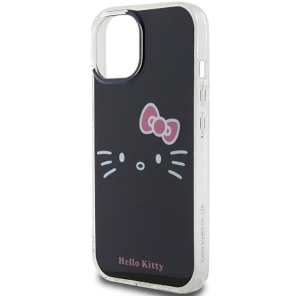 Hello Kitty iPhone 15 Mobilskal Hello Kitty IML Kitty Face - Svart Svart