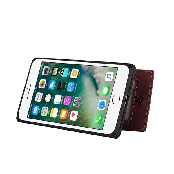 Skal med Kortplatser till iPhone 7/8 Plus - Brun Brown