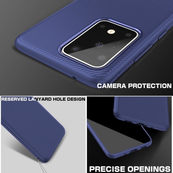 Twill Texture Flexicase Skal till Samsung Galaxy S20 Ultra - Blå Blå