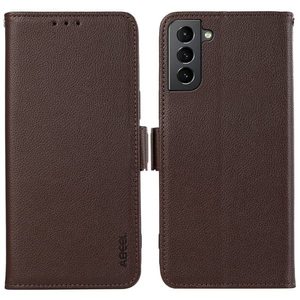 ABEEL Plånboksfodral för Samsung Galaxy S21 5G - RFID, Brun