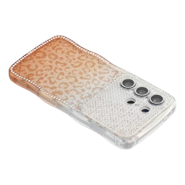 Mobilskal för Samsung Galaxy S26 Ultra TPU med glittrande ram - Gradient Brun
