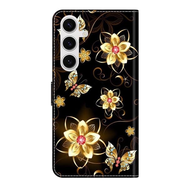 Samsung Galaxy S26 Plånboksfodral Mönstertryck Konstläder Flip Ställ - Svart