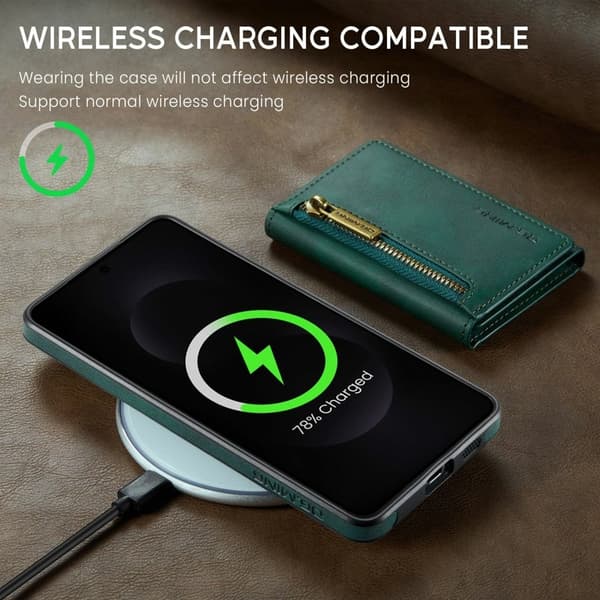 DG.MING M5 Series Mobilskal till Samsung Galaxy S25 Edge Konstläder Grön