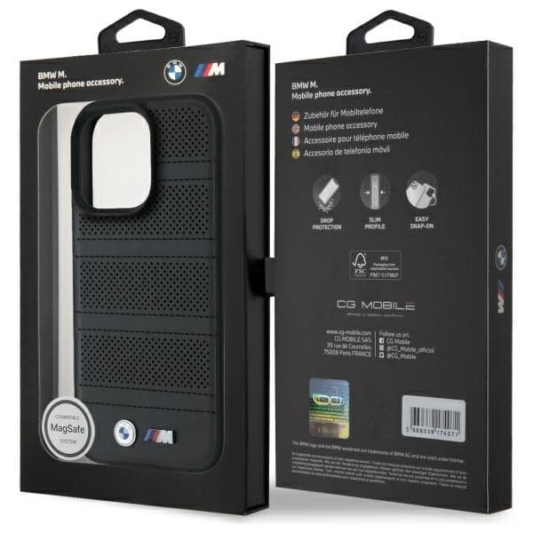 BMW telefontaske til iPhone 16 Pro Max MagSafe M perforeret linje