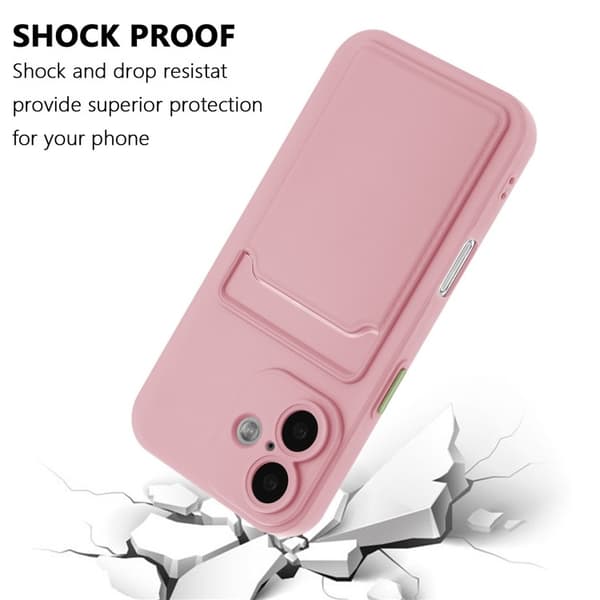 Mobilskal till iPhone 16 Plus Korthållare TPU - Rosa Rosa