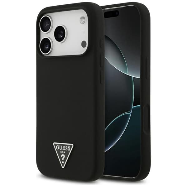 Guess Mobilskal till iPhone 17 Pro Max MagSafe Silikon Triangle Logo - Svart Svart