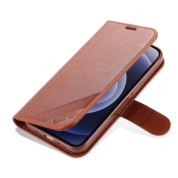 AZNS iPhone 14 Plus Plånboksfodral i Konstläder - Stöttålig - Brun