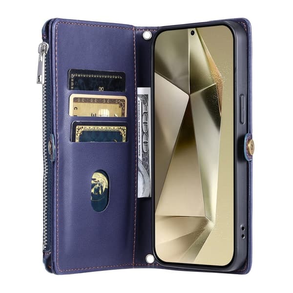 Samsung Galaxy S26 Plus Plånboksfodral TPU + Konstläder - Blå