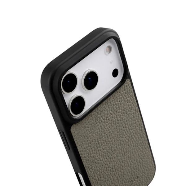 MELKCO Mobilskal till iPhone 17 Pro Max Magsafe Äkta läder - Grå Grå