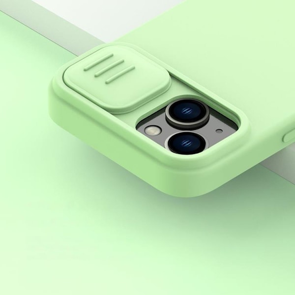 Nillkin iPhone 15 Plus Mobilskal CamShield Silky Silikon - Blå