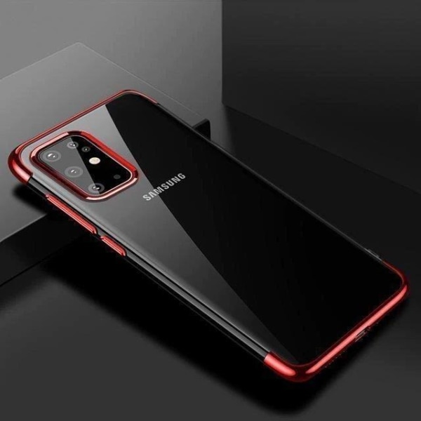 Klar TPU Gel galvaniseringsramme Mobilcover Samsung Galaxy A72 Red