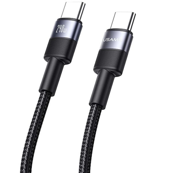 USAMS SY Series USB-C/USB-C Kabel flätad 240W 1,2 m SJ727USB01 – Stål