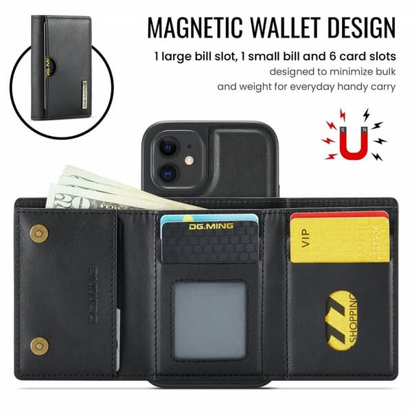 DG.MING M6 Series Mobilskal till iPhone 12/12 Pro Magnetiskt Svart