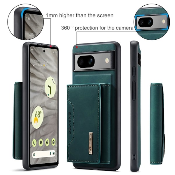 DG.MING Google Pixel 7a Konstläder Plånboksfodral Grön