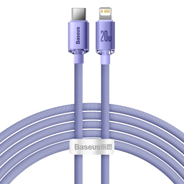 Baseus Crystal USB-C til Lightning-kabel 20W 2m - Lilla