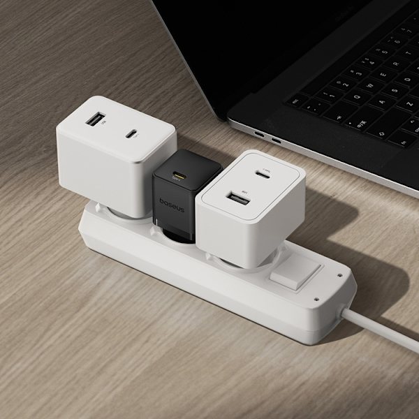 Baseus Snabbladdare USB-C 30W Palm - Vit Vit