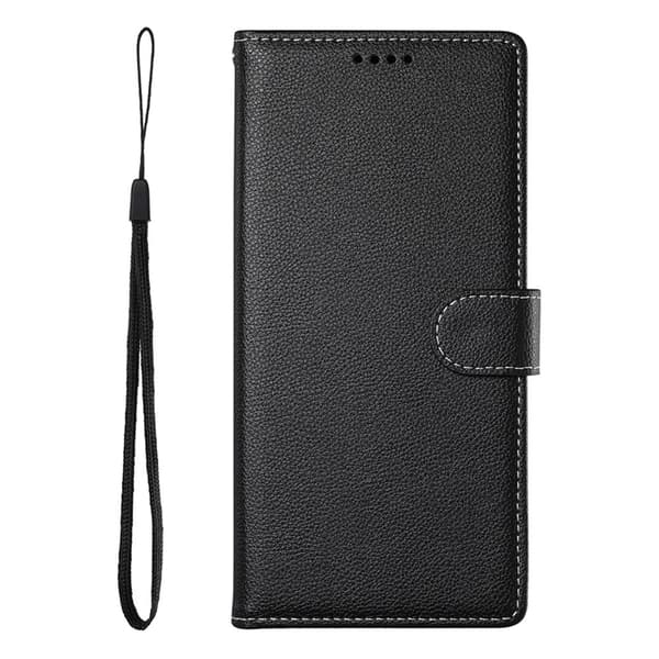 Galaxy A17/A26 Plånboksfodral Litchi Konstläder Magnetic - Svart Svart