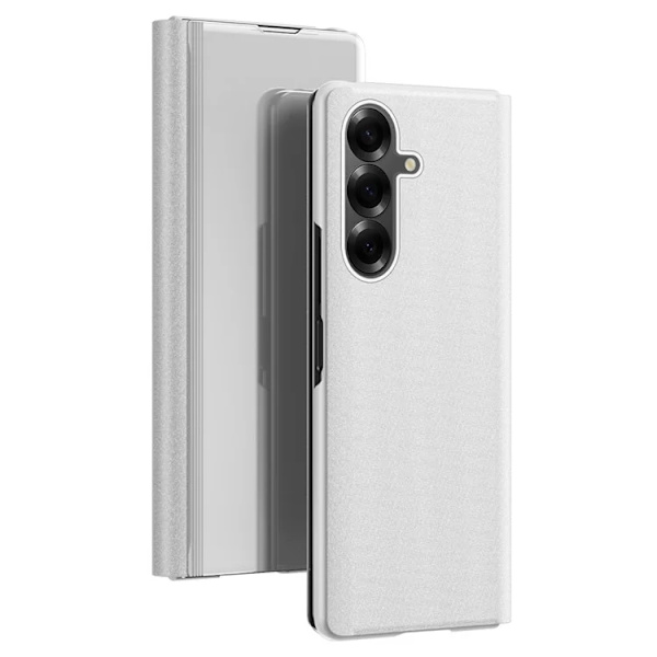 Mobilskal till Galaxy Z Fold7 5G View Window PU Läder + PC - Silver Silver