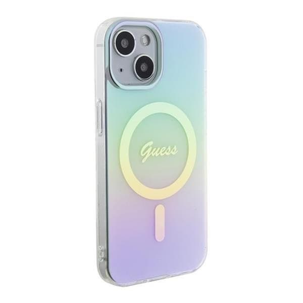 Guess Mobilskal till iPhone 15 Plus Magsafe IML Iridescent - Turquoise