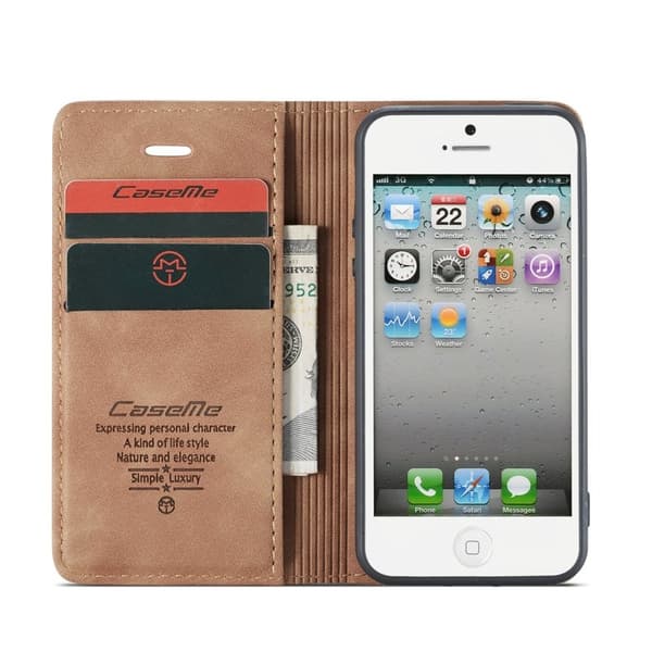 CASEME 013 Mobilskal för iPhone 5s/SE (1:a gen) Konstläder - Brun
