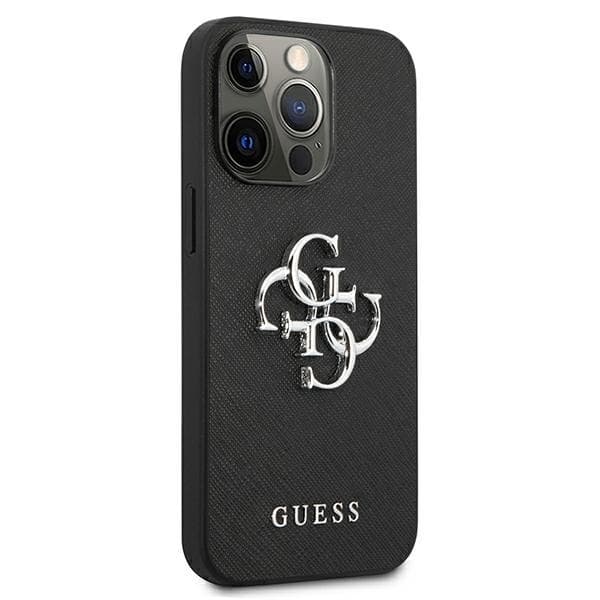 Guess Mobilskal till iPhone 13 Pro/ 13black MagSafe Saffiano 4G Metal Logo