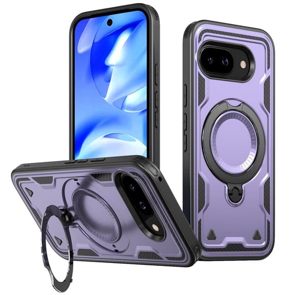 Mobilskal till Google Pixel 9a Militärskydd Plast Kickstand - Lila