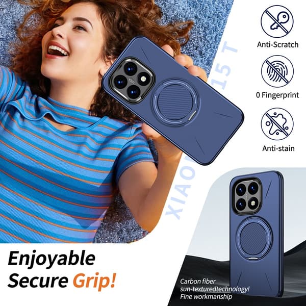 Mobilskal till Xiaomi 15T Magsafe Rotating Kickstand TPU + PC Blå