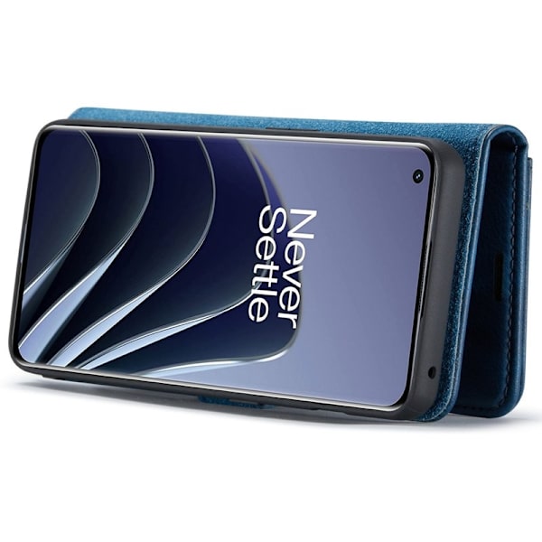 DG.MING OnePlus 10 Pro 5G Plånboksfodral Äkta Läder, Chockresistent, Blå