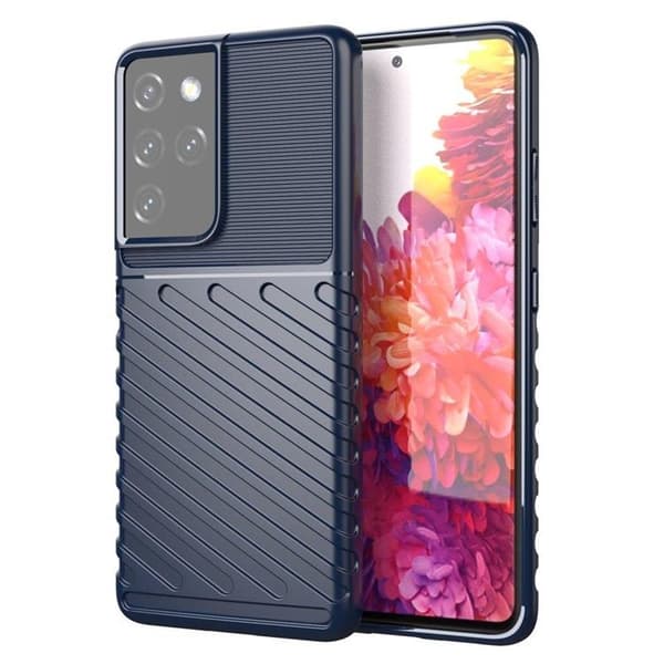 Galaxy S23 Ultra Skal Thunder Armor Silicone - Blå Blå