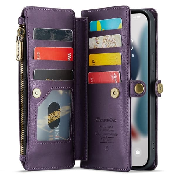 CASEME Plånboksfodral Konstläder för iPhone 13 Pro Max - Lila