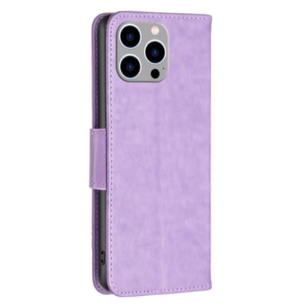 iPhone 14 Pro Max Pungecover Butterflies Imprinted - Lilla