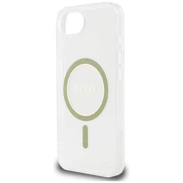Guess Mobilskal till iPhone 16e MagSafe IML Glitter Circle - Clear Transparent