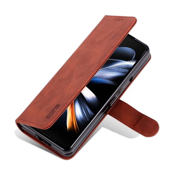 AZNS Samsung Galaxy Z Fold4 5G Plånboksfodral Konstläder - Brun