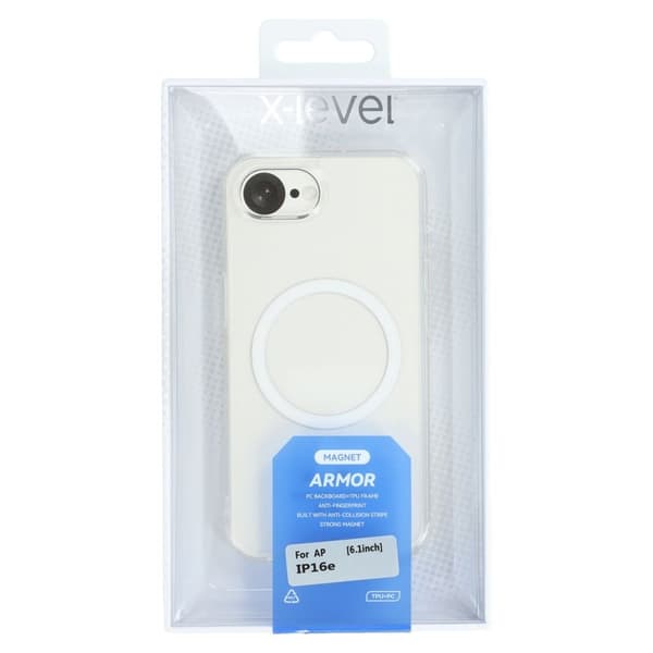X-LEVEL Mobilskal till iPhone 16e Magnetiskt PC + TPU Matt Transparent