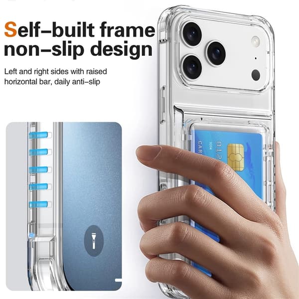 Mobilskal till iPhone 17 Pro Max Korthållare Kickstand - Transparent Transparent