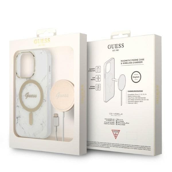 Guess telefontaske til iPhone 14 Pro MagSafe MagSafe Marble
