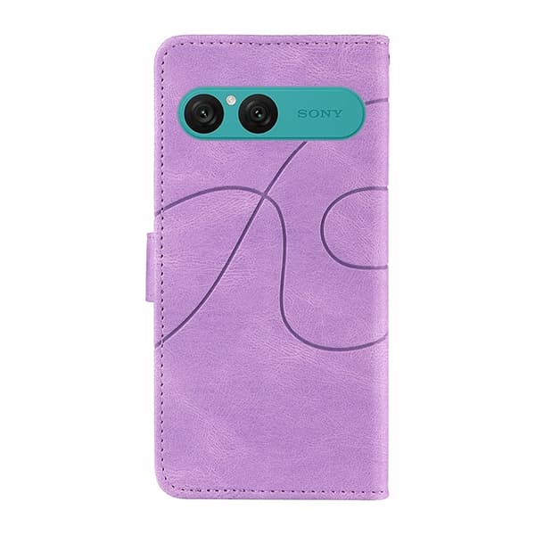 Sony Xperia 10 VII Plånboksfodral Curved Line Konstläder - Lila Lila