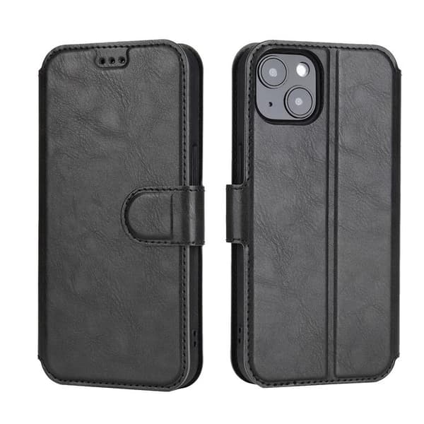 BOOM iPhone 14 Plus -lompakkokotelo Calfskin - Musta Black