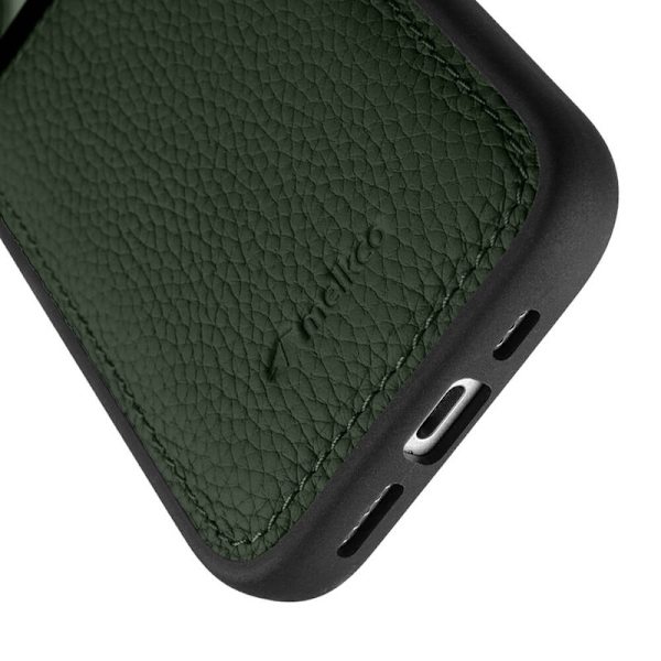 MELKCO Mobilskal till iPhone 16 Pro Max Äkta Läder PC Grön