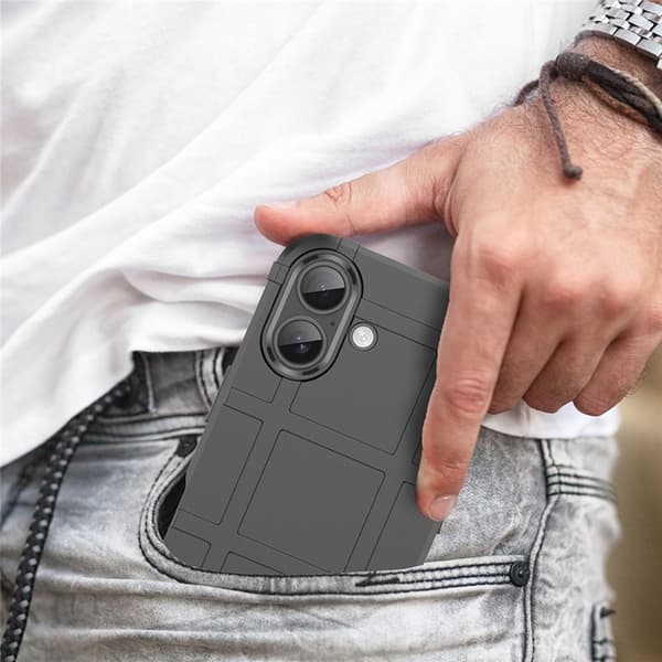 Mobilskal till iPhone 17 Grid Design Scratch-Proof Soft TPU - Svart Svart