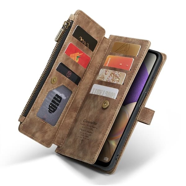CASEME Konstläder Plånboksfodral för Samsung Galaxy A32/M32 5G - Brun