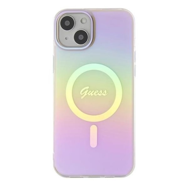 Guess iPhone 15 Mobilskal Magsafe IML Iridescent - Rosa